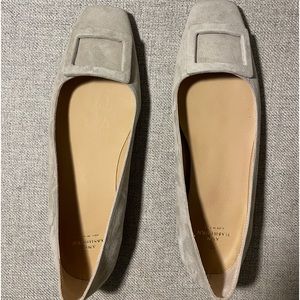 ANN MASHBURN LIGHT GRAY SUEDE BUCKLE SHOE- BRAND NEW